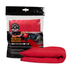 Glass cleaning towel Chemical Guys Waffle Weave Glass and Window Microfiber Towel Red 60x40cm (MIC707)